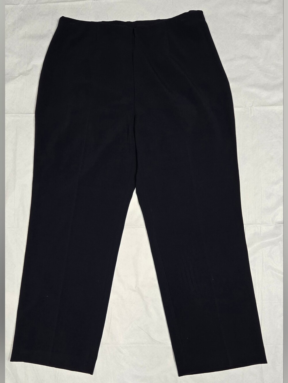 Coldwater Creek 16 Navy Blue Stretch Pants Elastic Waist Side Zipper Business